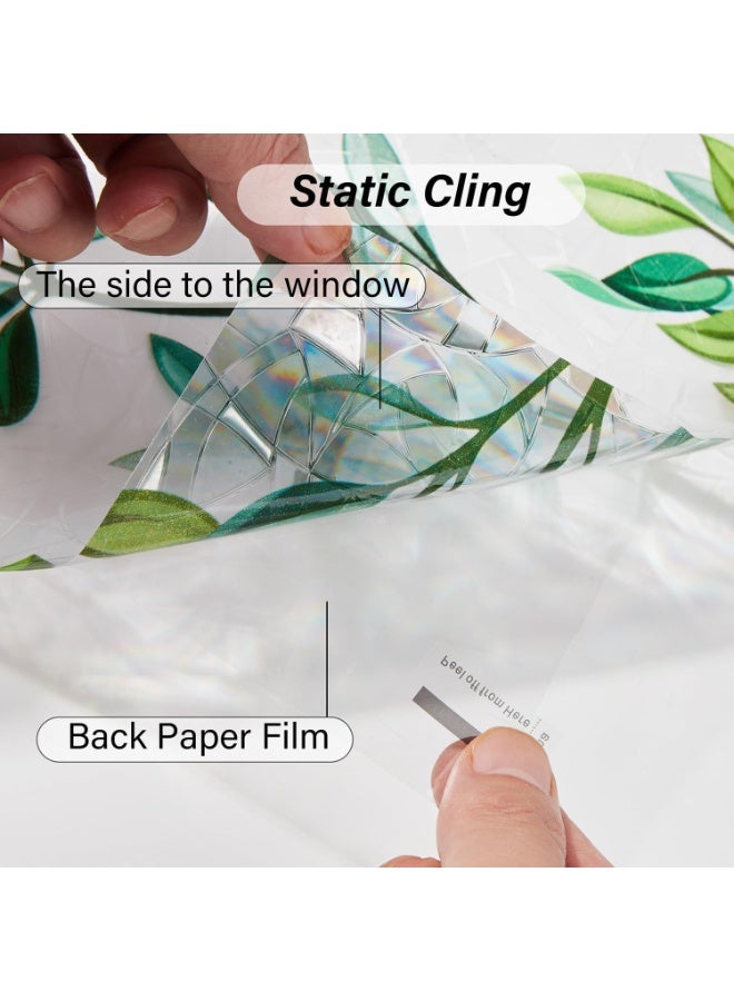 Arabest Window Privacy Film Stain Glass Window Film Rainbow Window Film Window clings Non-Adhesive Reusable Decorative for Room (Leaf Rainbow, 45cm*4m) - Image 5